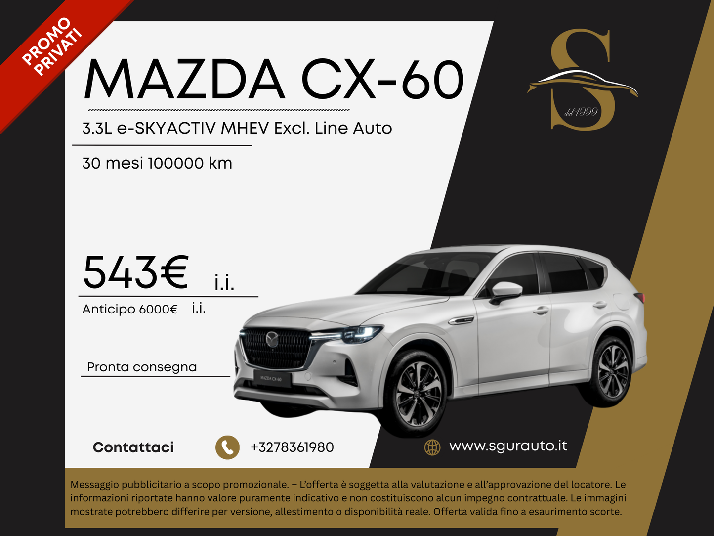 MAZDA CX-60 3.3L e-SKYACTIV MHEV Excl. Line Auto