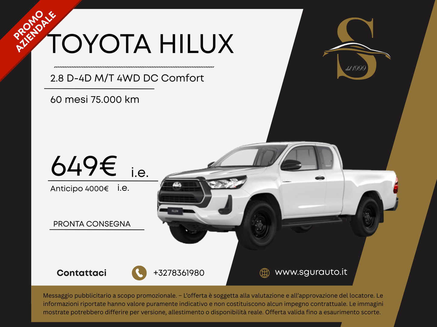 TOYOTA HILUX 2.8 D-4D M/T 4WD DC Comfort