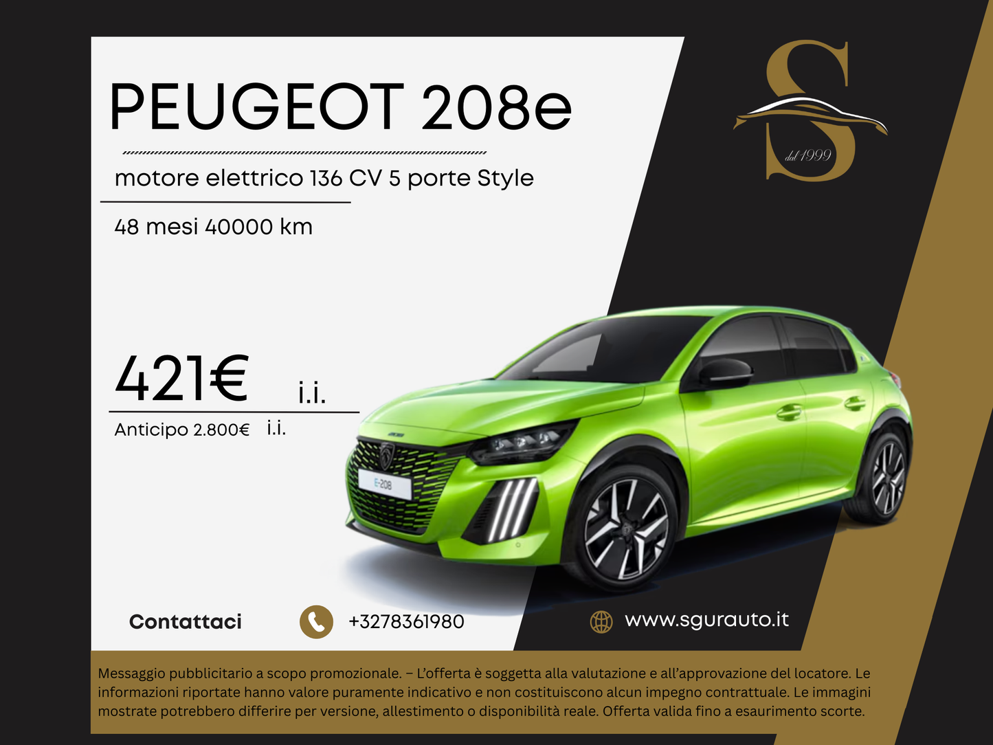 PEUGEOT 208e 136 CV 5 porte Style