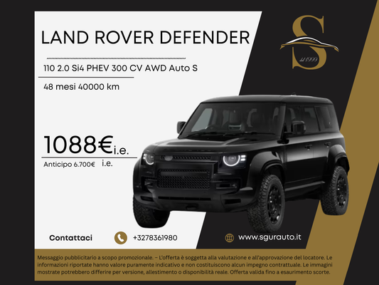LAND ROVER DEFENDER 110 2.0 Si4 PHEV 300 CV AWD Auto S