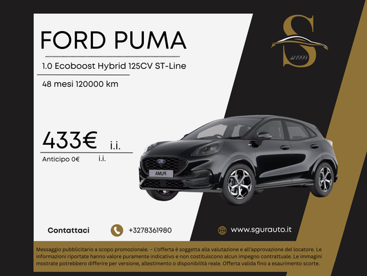 FORD PUMA 1.0 Ecoboost Hybrid 125CV ST-Line