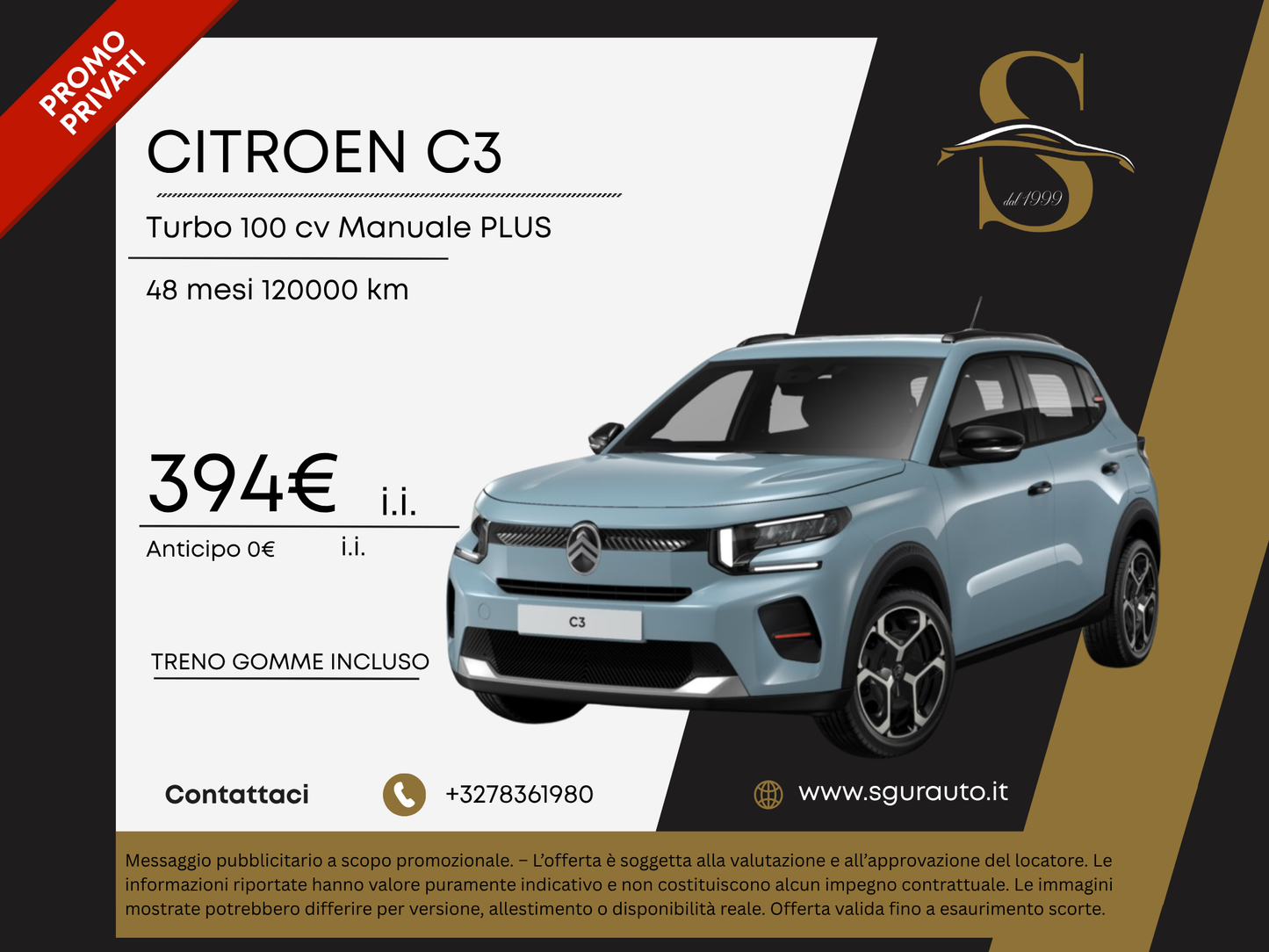 CITROEN C3 Turbo 100 cv Manuale PLUS