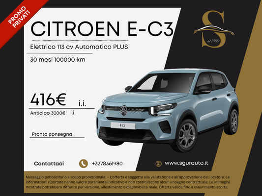 CITROEN E-C3 Elettrico 113 cv Automatico PLUS