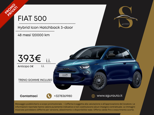 FIAT 500 Hybrid Icon Hatchback 3-door