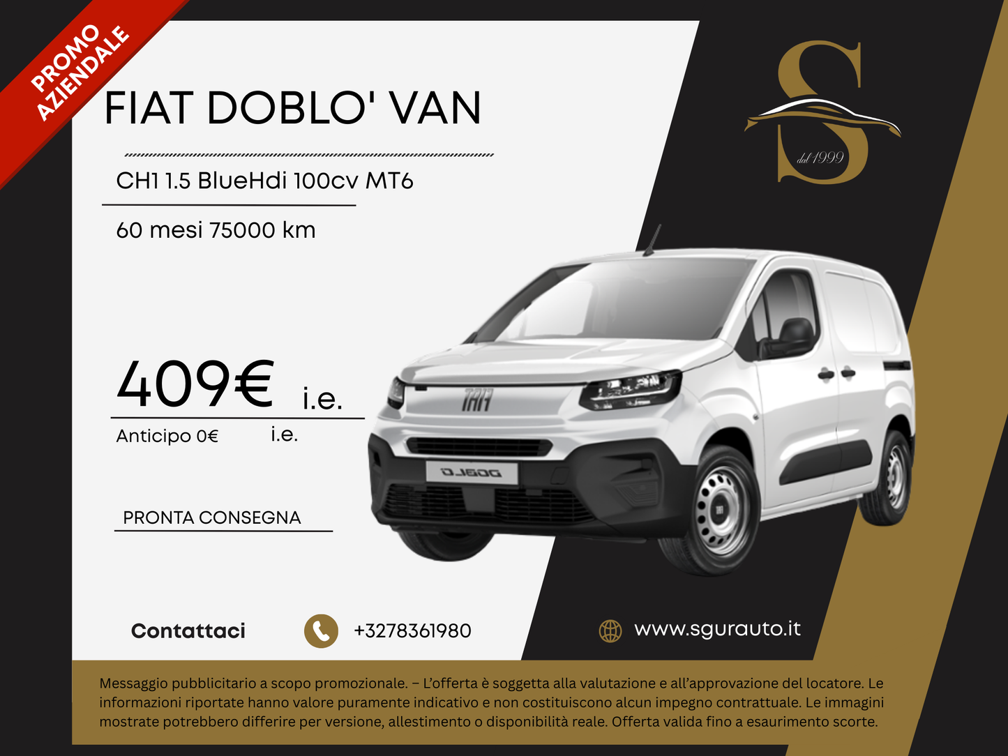FIAT DOBLO' VAN CH1 1.5 BlueHdi 100cv MT6