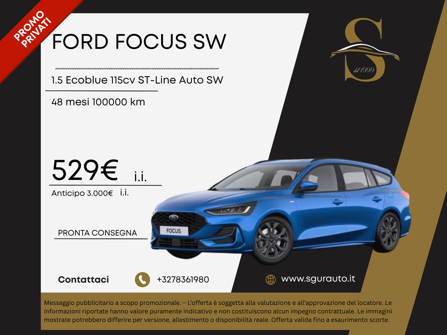 FORD FOCUS SW 1.5 Ecoblue 115cv ST -Line Auto