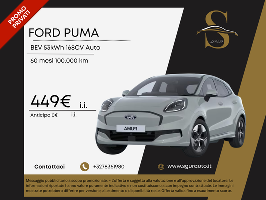 FORD PUMA BEV 53kWh 168CV Auto