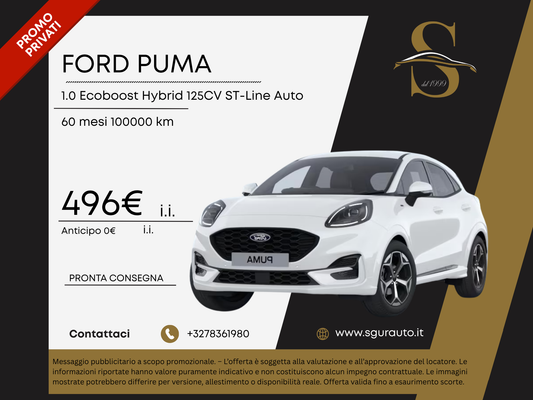 FORD PUMA 1.0 Ecoboost Hybrid 125CV ST-Line Auto