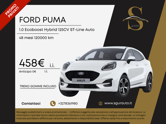 FORD PUMA 1.0 Ecoboost Hybrid 125CV ST-Line Auto