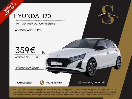 HYUNDAI I20 1.0 T-GDI 90cv DCT ConnectLine