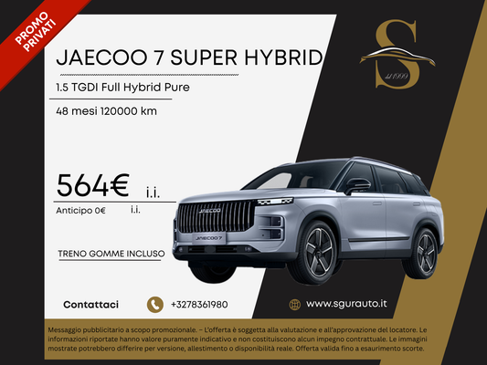 JAECOO 7 SUPER HYBRID 1.5 TGDI Full Hybrid Pure