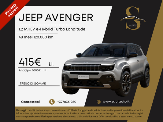 JEEP AVENGER 1.2 MHEV e-Hybrid Turbo Longitude