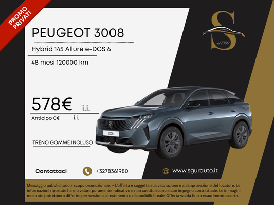 PEUGEOT 3008 Hybrid 145 e-DCS6 Allure