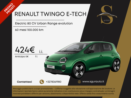 RENAULT TWINGO E-TECH Electric 80 CV Urban Range evolution