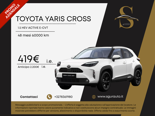 TOYOTA YARIS CROSS 1.5 HEV ACTIVE E-CVT