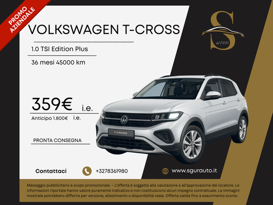 VOLKSWAGEN T-CROSS 1.0 TSI Edition Plus