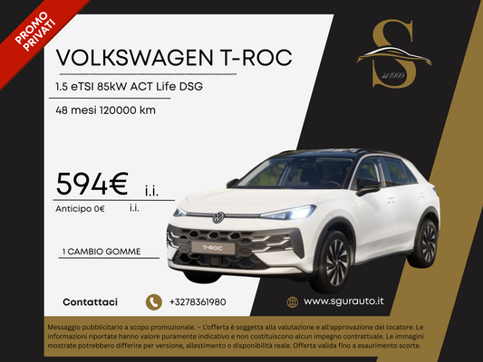 VOLKSWAGEN T-ROC 1.5 eTSI 85kW ACT Life DSG
