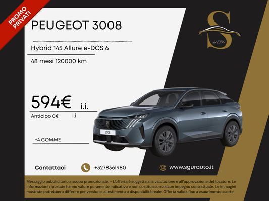 PEUGEOT 3008 Hybrid 145 e-DCS6 Allure