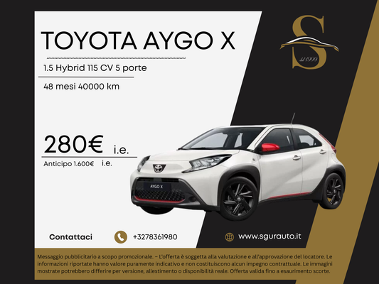 TOYOTA AYGO X 1.5 Hybrid 115 CV 5 porte